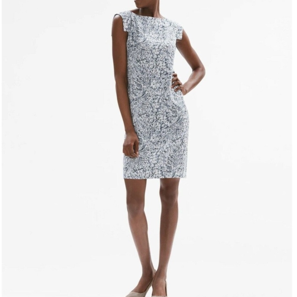 M. M. LaFleur The Sarah Dress Marble Blue/White Size 2